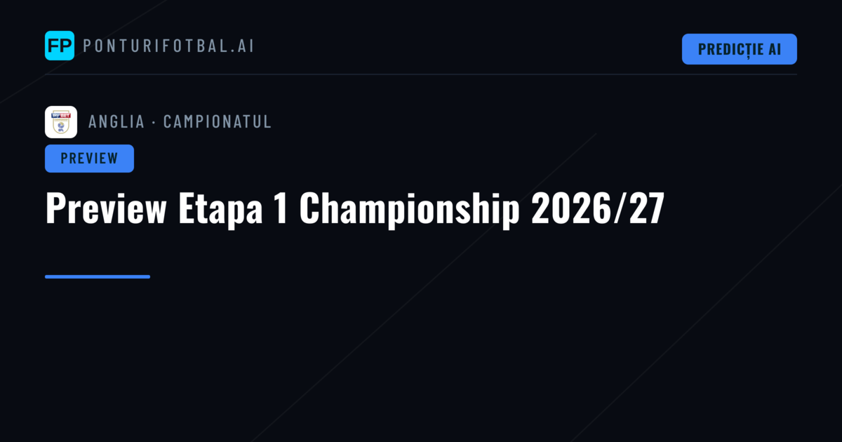 Preview Etapa 1 Championship 2026/27