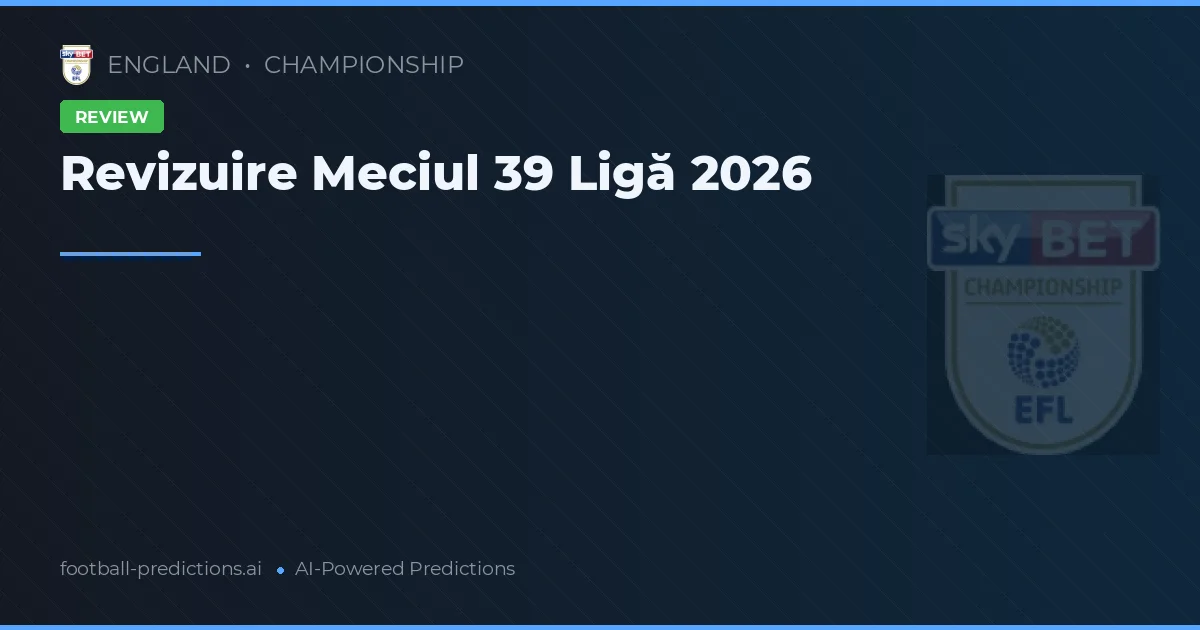 Revizuire Meciul 39 Ligă 2026