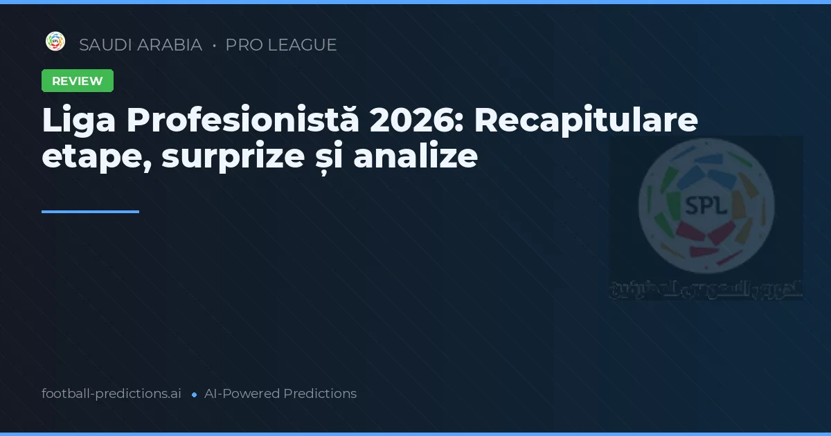 Liga Profesionistă 2026: Recapitulare etape, surprize și analize