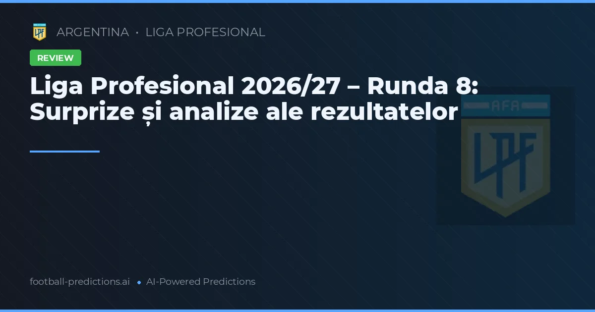 Liga Profesional 2026/27 – Runda 8: Surprize și analize ale rezultatelor