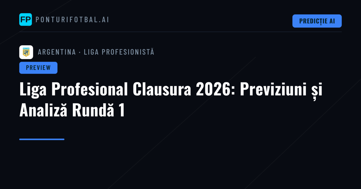 Liga Profesional Clausura 2026: Previziuni și Analiză Rundă 1