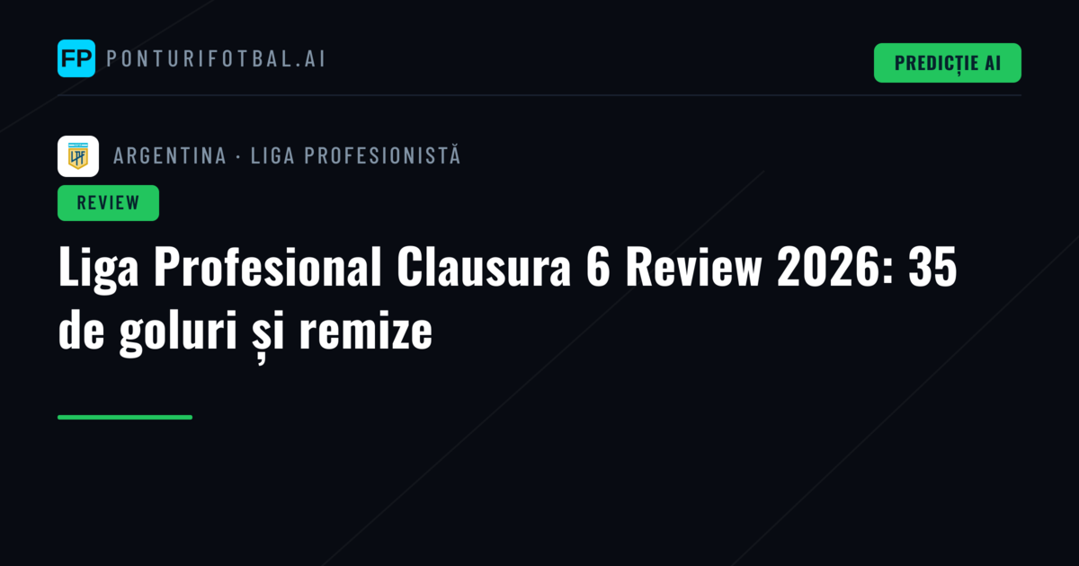 Liga Profesional Clausura 6 Review 2026: 35 de goluri și remize