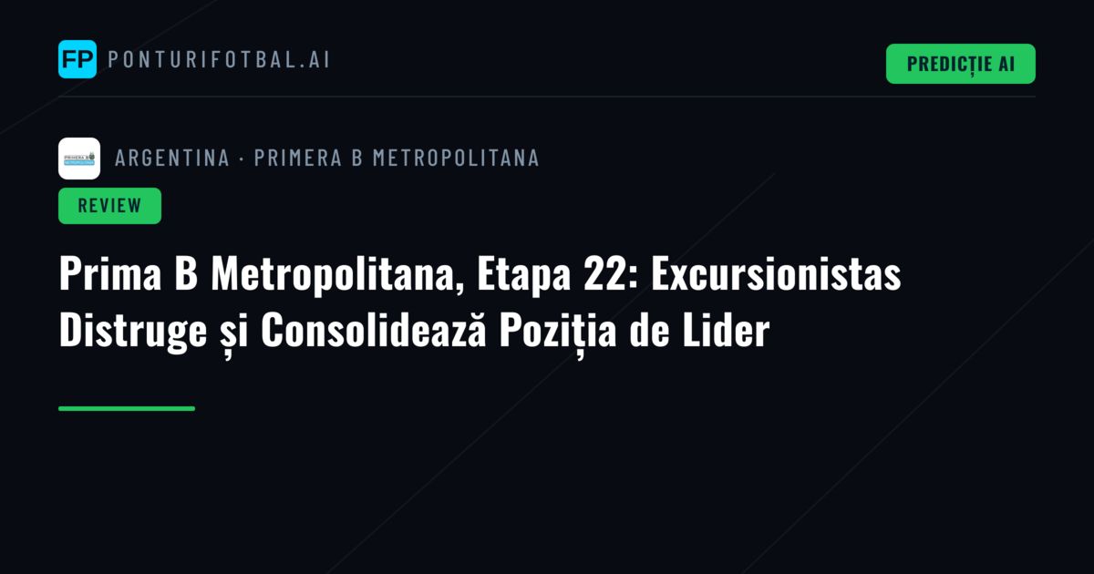 Prima B Metropolitana, Etapa 22: Excursionistas Distruge și Consolidează Poziția de Lider
