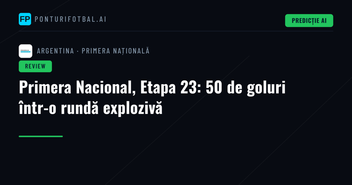 Primera Nacional, Etapa 23: 50 de goluri într-o rundă explozivă