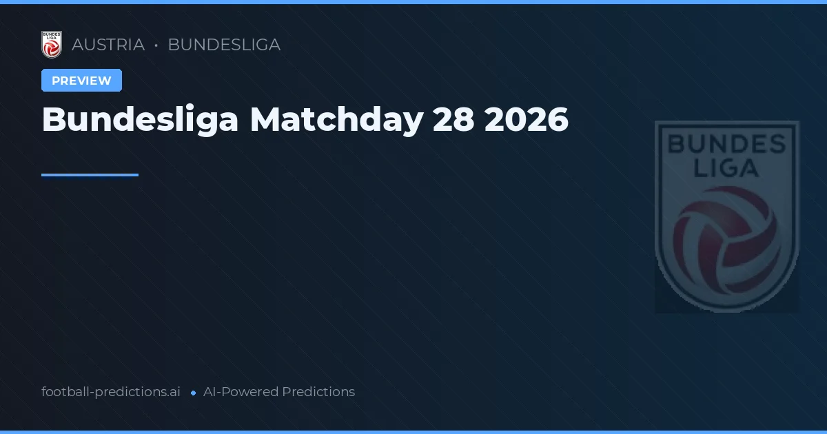 Bundesliga Matchday 28 2026