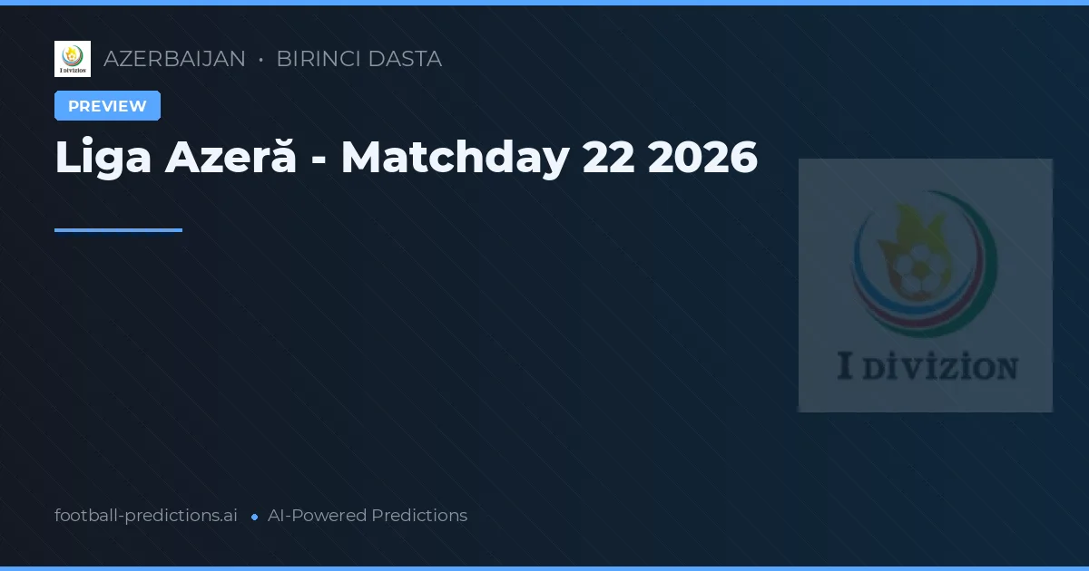 Liga Azeră - Matchday 22 2026