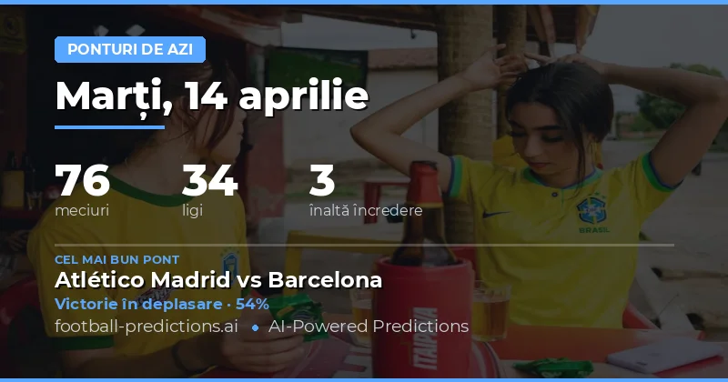 Pronosticuri și Ponturi Fotbal — Marți, 14 aprilie, 2026