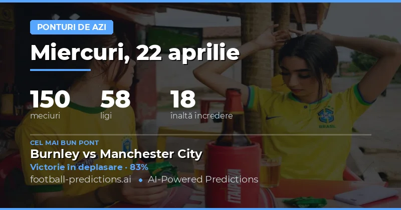 Predicții meciuri 22 Apr 2026 – Cifrele cheie ale zilei