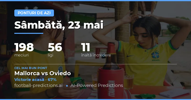 Previsiuni Detaliate pentru Meciurile din 23 Mai 2026