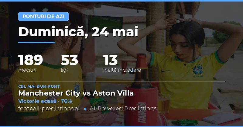 Predicții Fotbal pentru Meciurile din 24 Mai 2026