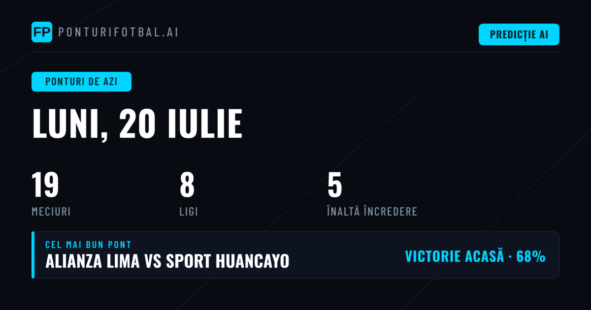 Luni 20 Iulie 2026 - Pronosticuri Fotbal: Prima Liga Argentina