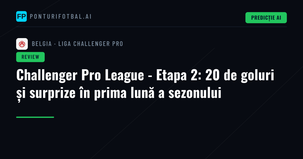 Challenger Pro League - Etapa 2: 20 de goluri și surprize în prima lună a sezonului