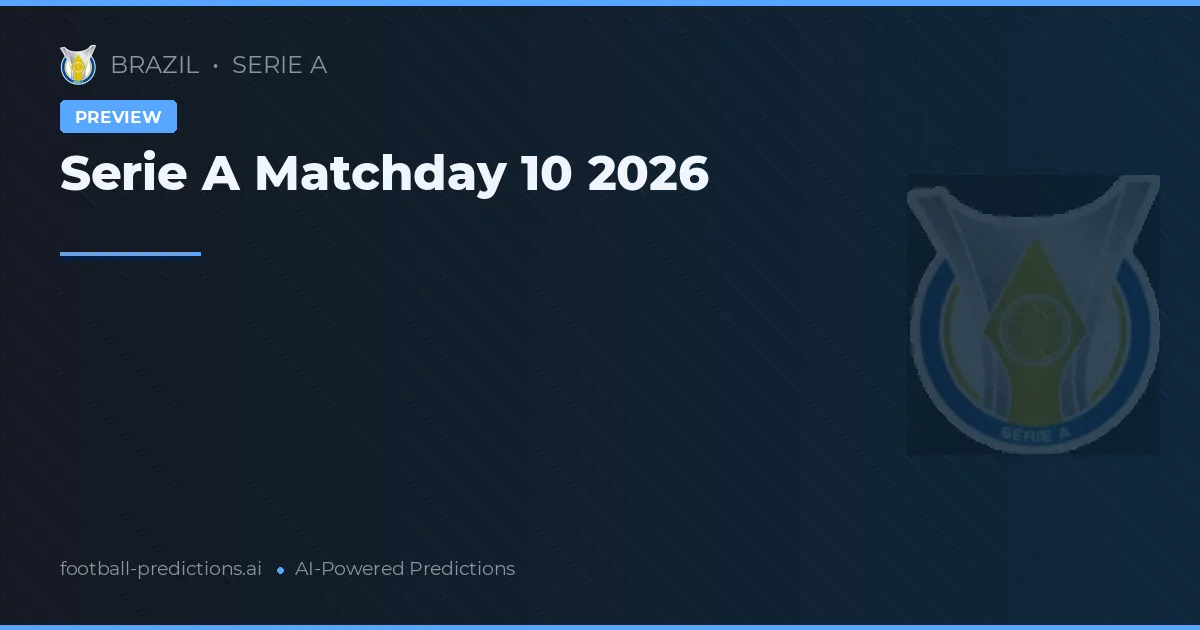 Serie A Matchday 10 2026