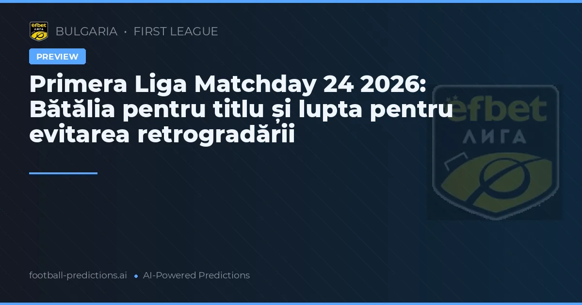 Primera Liga Matchday 24 2026: Bătălia pentru titlu și lupta pentru evitarea retrogradării