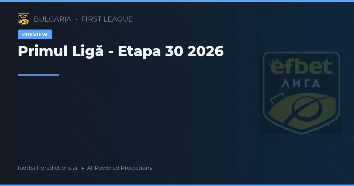 Primul Ligă - Etapa 30 2026