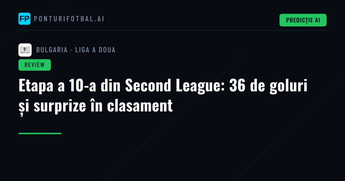 Etapa a 10-a din Second League: 36 de goluri și surprize în clasament