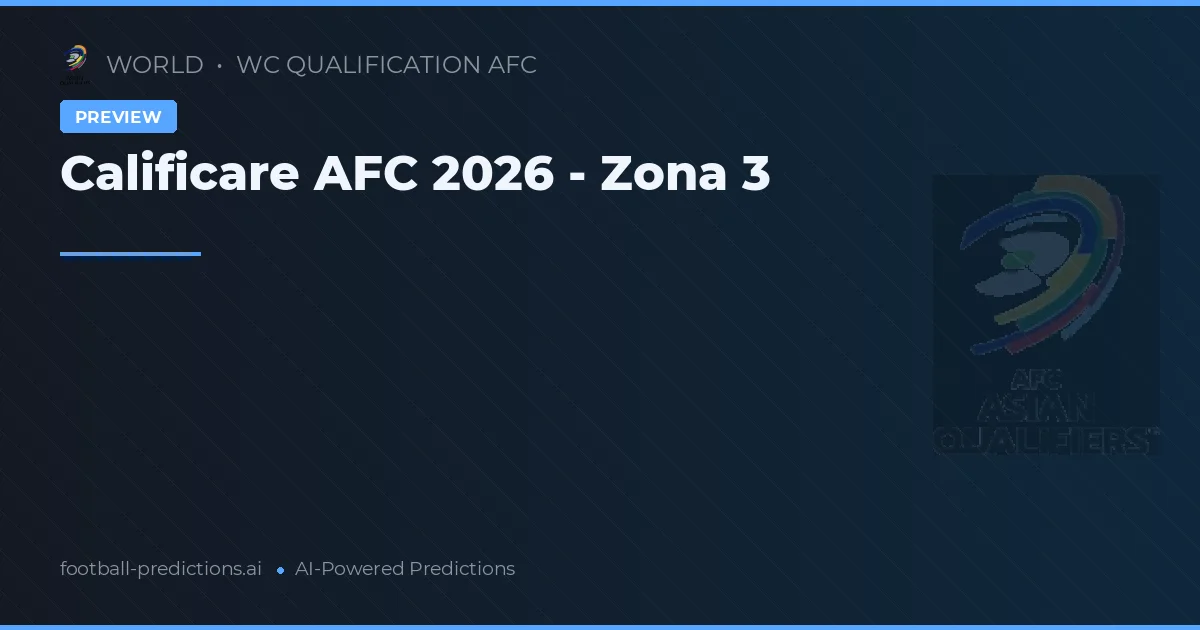 Calificare AFC 2026 - Zona 3