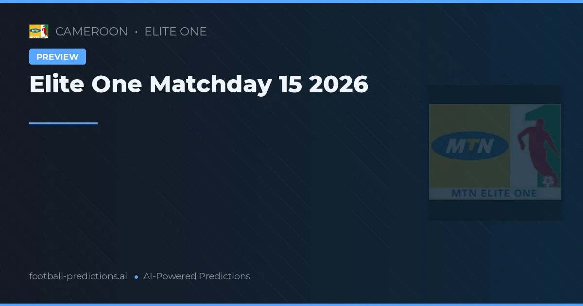 Elite One Matchday 15 2026