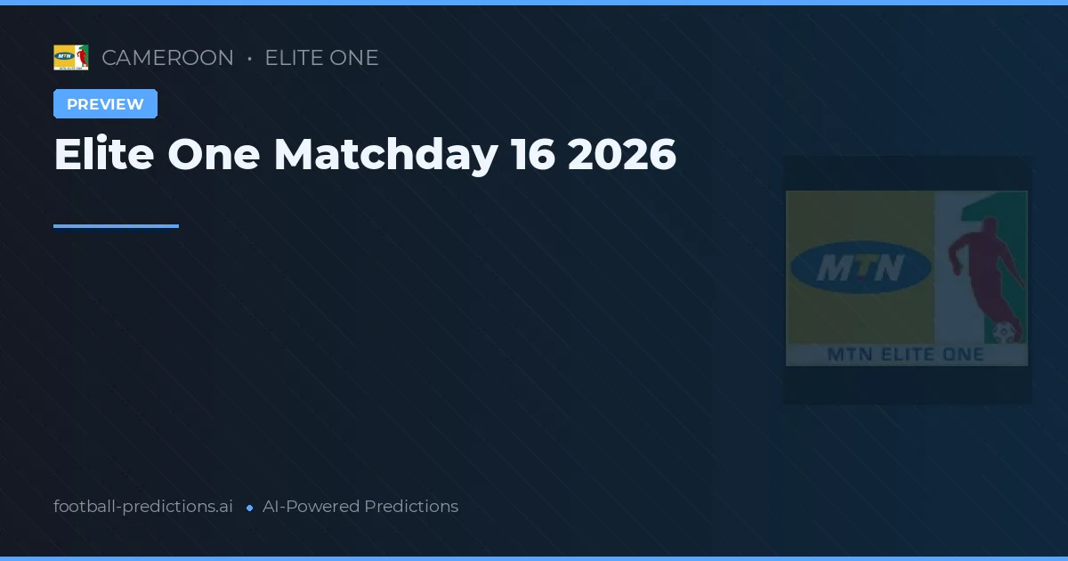 Elite One Matchday 16 2026