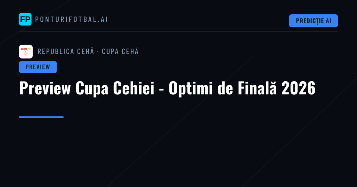 Preview Cupa Cehiei - Optimi de Finală 2026