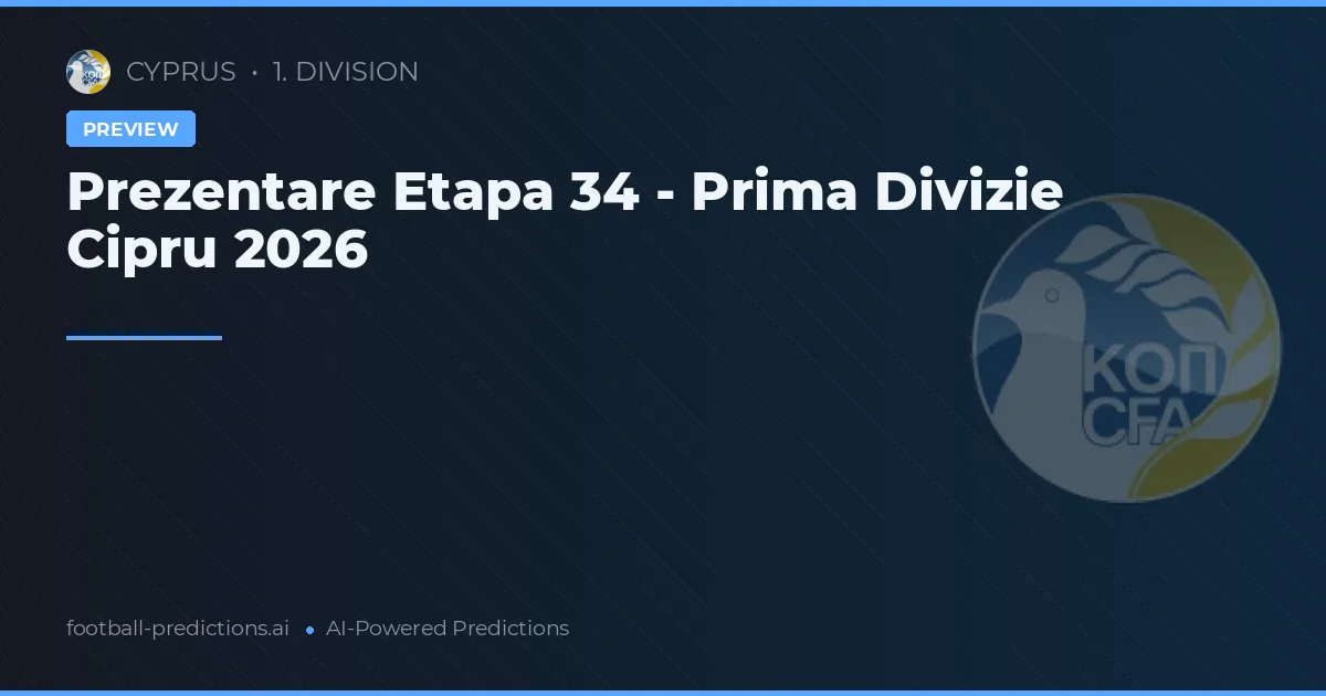 Prezentare Etapa 34 - Prima Divizie Cipru 2026