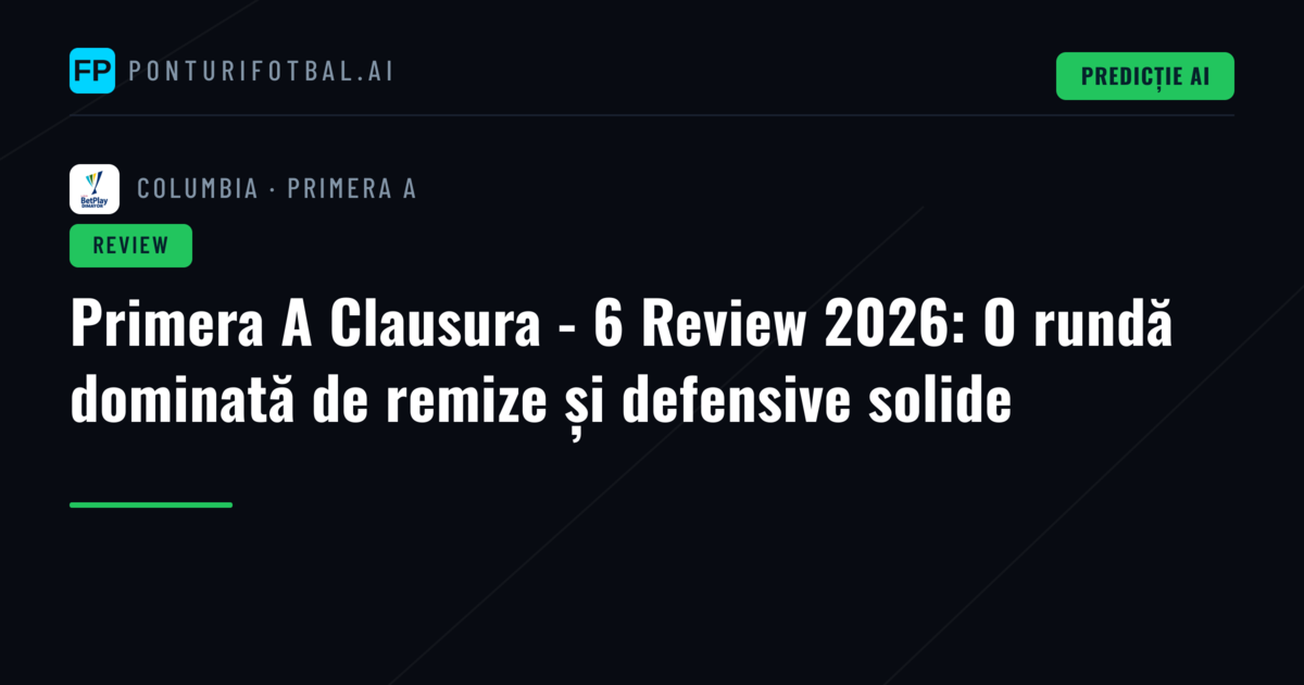 Primera A Clausura - 6 Review 2026: O rundă dominată de remize și defensive solide
