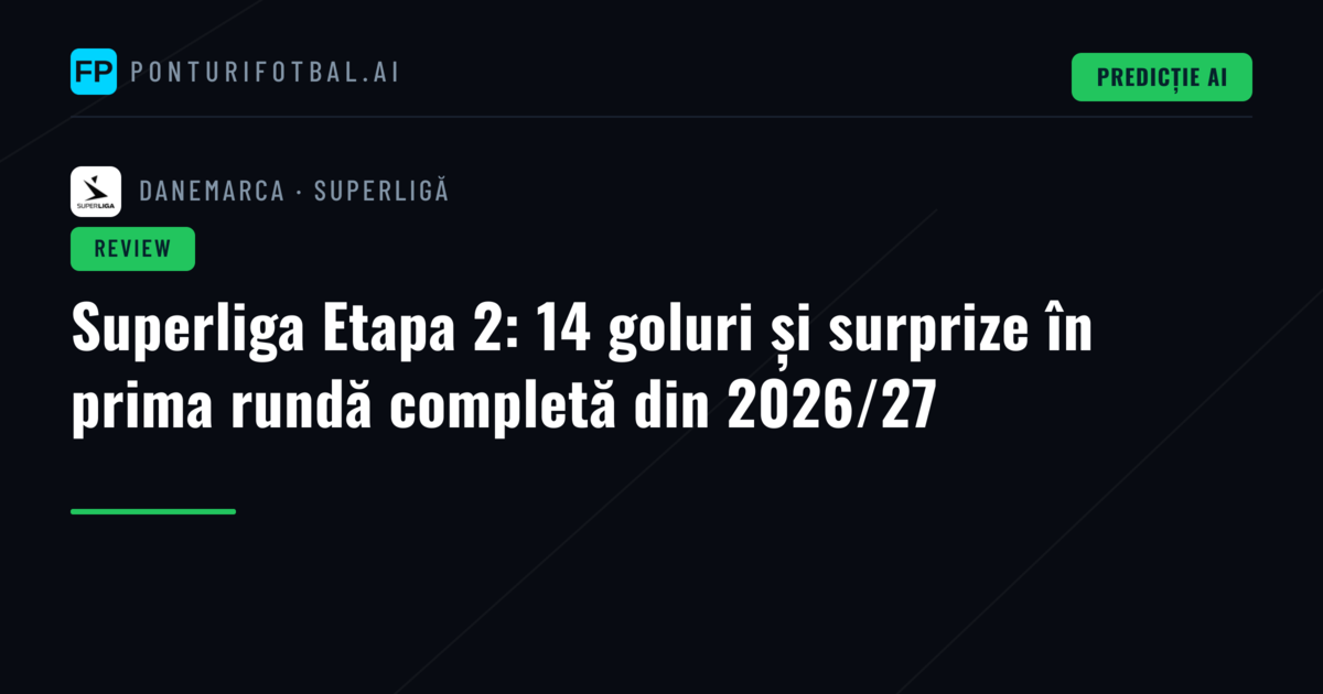 Superliga Etapa 2: 14 goluri și surprize în prima rundă completă din 2026/27