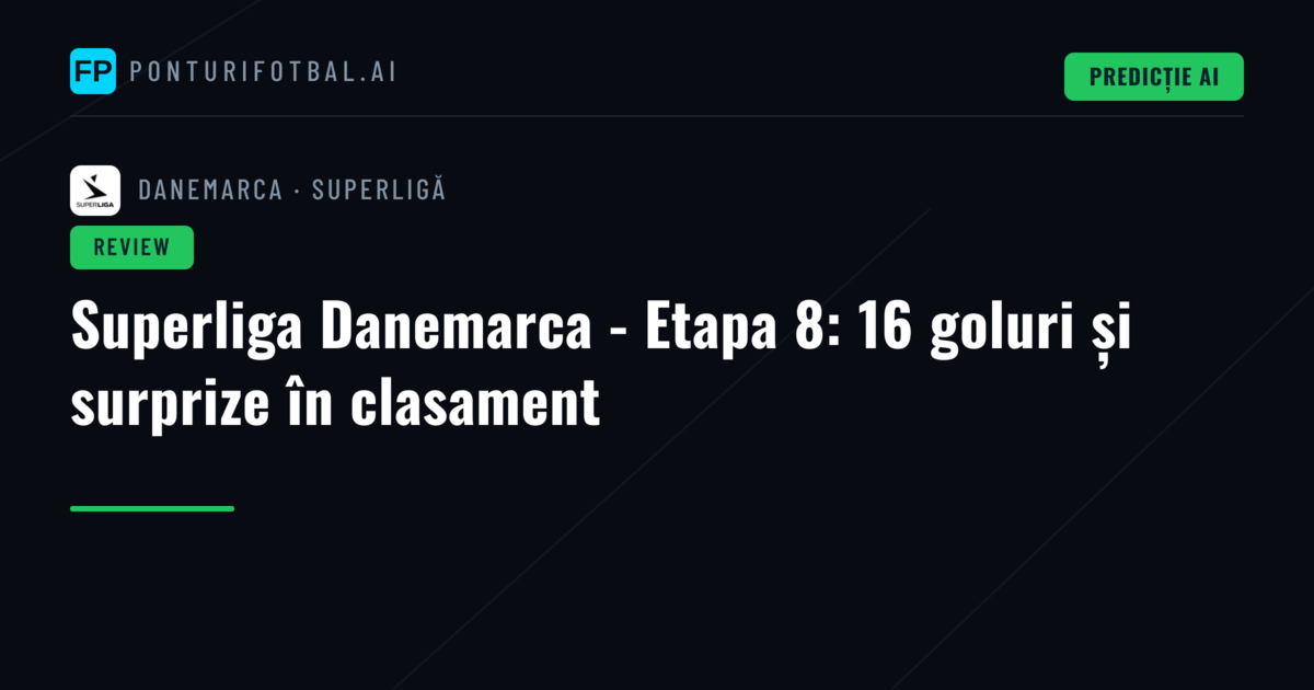 Superliga Danemarca - Etapa 8: 16 goluri și surprize în clasament