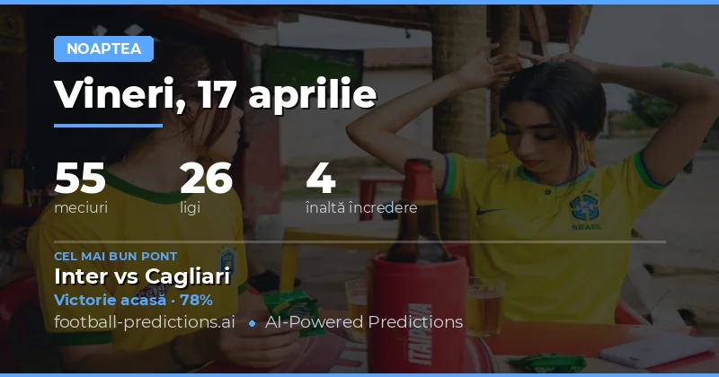 Predictii pentru meciurile din această seară – 17 Aprilie 2026