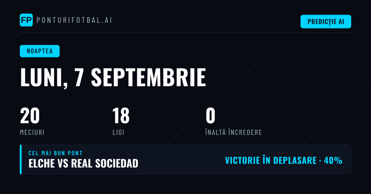 Prezentare Generală Luni, 7 Sep 2026