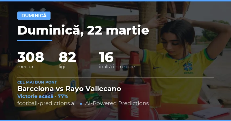 Predictii meciuri de duminică – 22 martie 2026