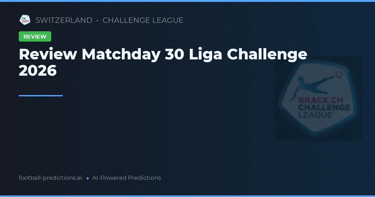 Review Matchday 30 Liga Challenge 2026