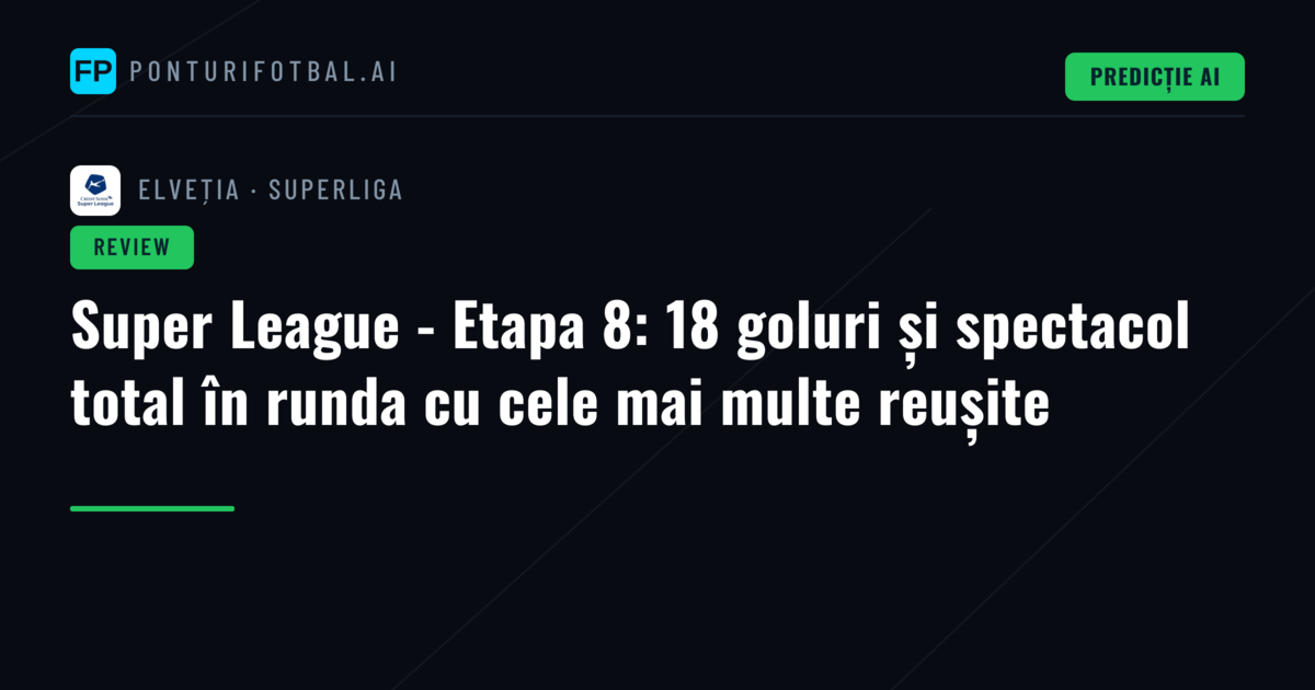 Super League - Etapa 8: 18 goluri și spectacol total în runda cu cele mai multe reușite