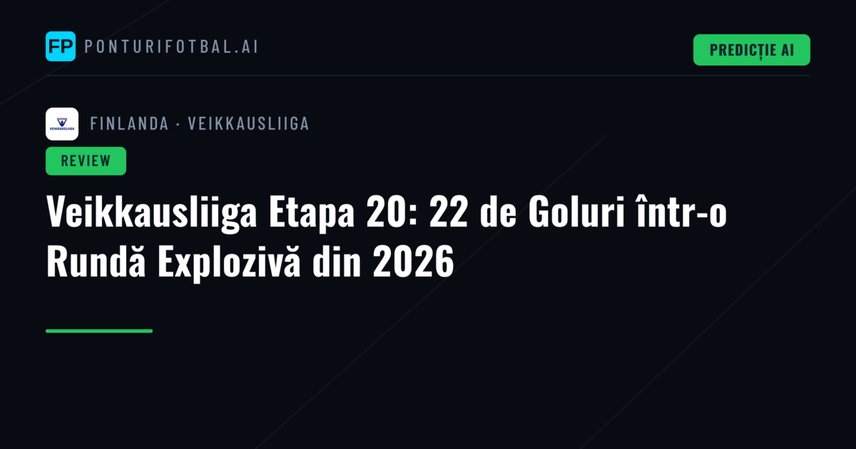 Veikkausliiga Etapa 20: 22 de Goluri într-o Rundă Explozivă din 2026