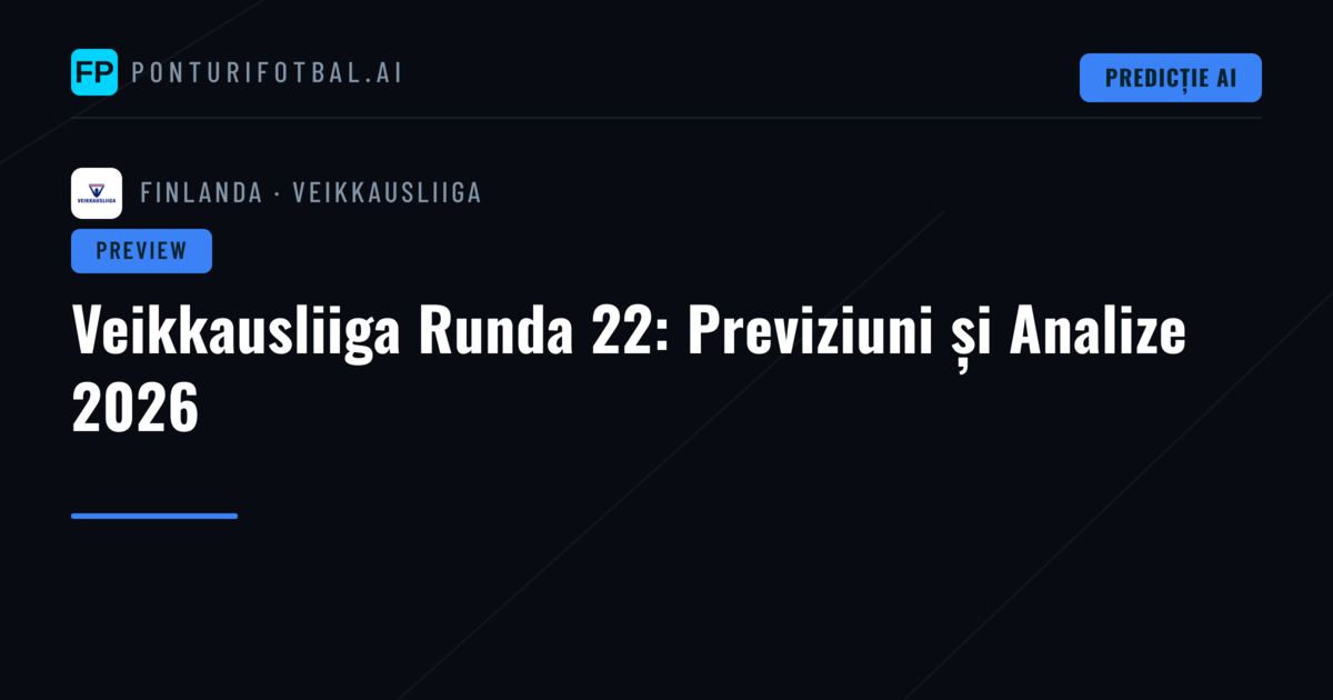 Veikkausliiga Runda 22: Previziuni și Analize 2026