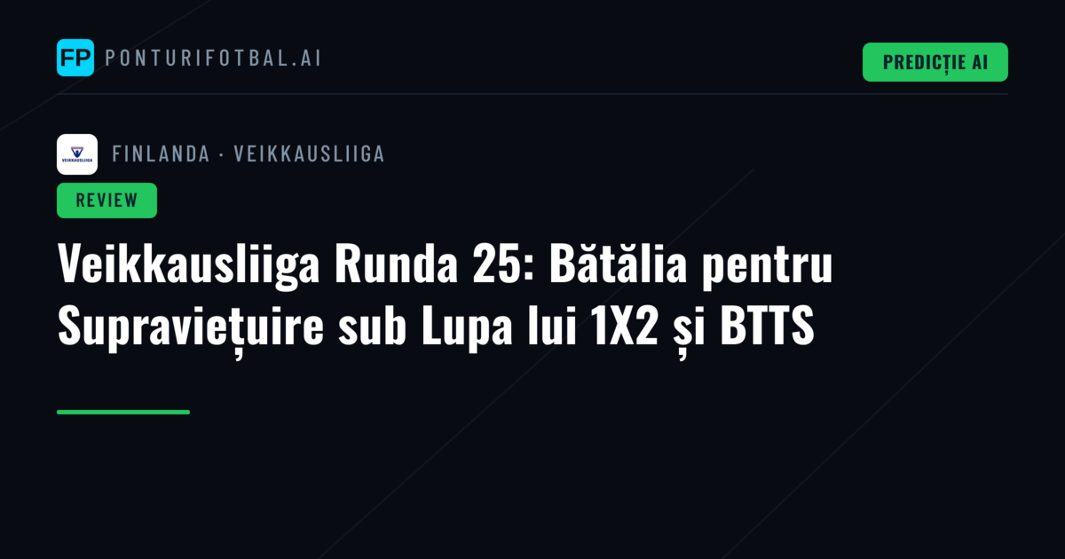 Veikkausliiga Runda 25: Bătălia pentru Supraviețuire sub Lupa lui 1X2 și BTTS