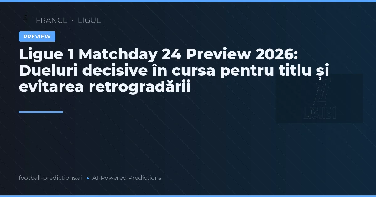 Ligue 1 Matchday 24 Preview 2026: Dueluri decisive în cursa pentru titlu și evitarea retrogradării