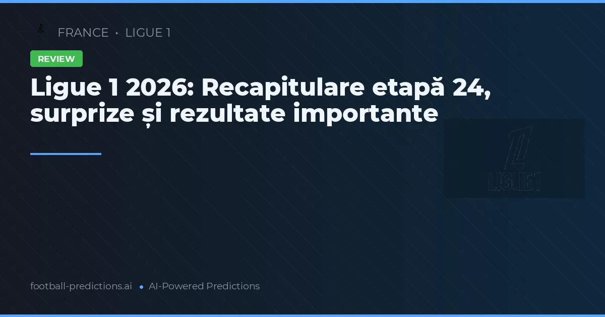 Ligue 1 2026: Recapitulare etapă 24, surprize și rezultate importante