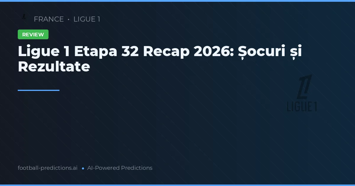 Ligue 1 Etapa 32 Recap 2026: Șocuri și Rezultate