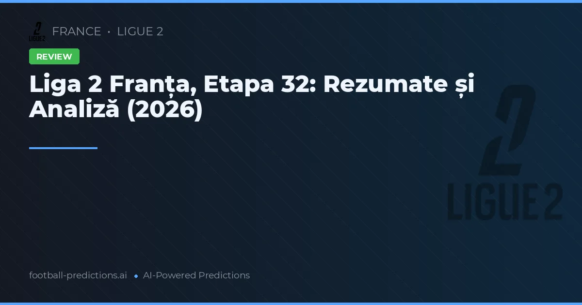 Liga 2 Franța, Etapa 32: Rezumate și Analiză (2026)