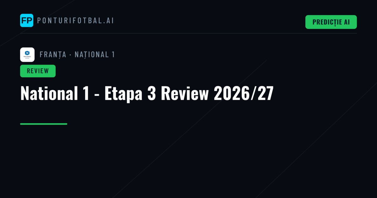 National 1 - Etapa 3 Review 2026/27