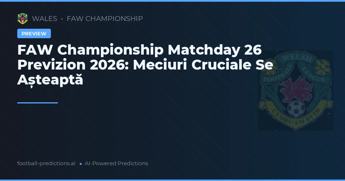 FAW Championship Matchday 26 Preview 2026: Llandudno în control?