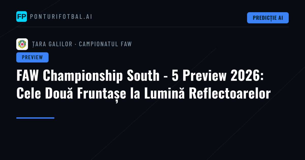 FAW Championship South - 5 Preview 2026: Cele Două Fruntașe la Lumină Reflectoarelor