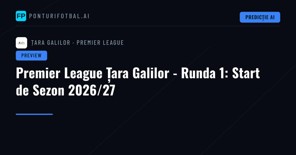 Premier League Țara Galilor - Runda 1: Start de Sezon 2026/27