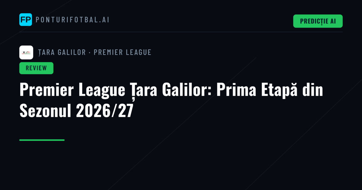 Premier League Țara Galilor: Prima Etapă din Sezonul 2026/27