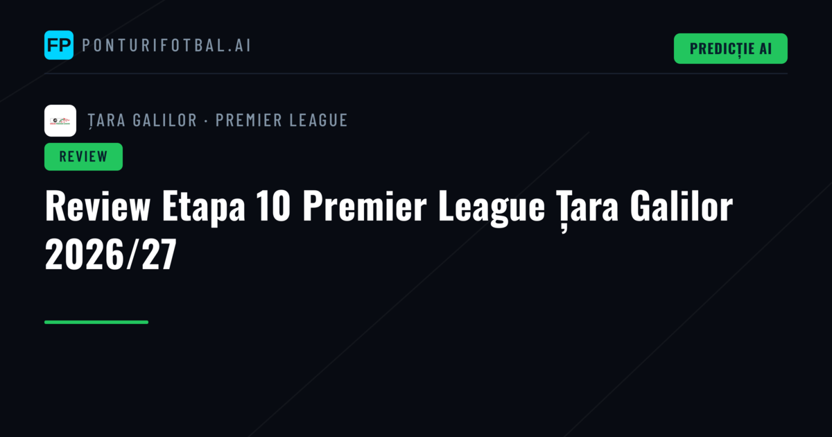 Review Etapa 10 Premier League Țara Galilor 2026/27