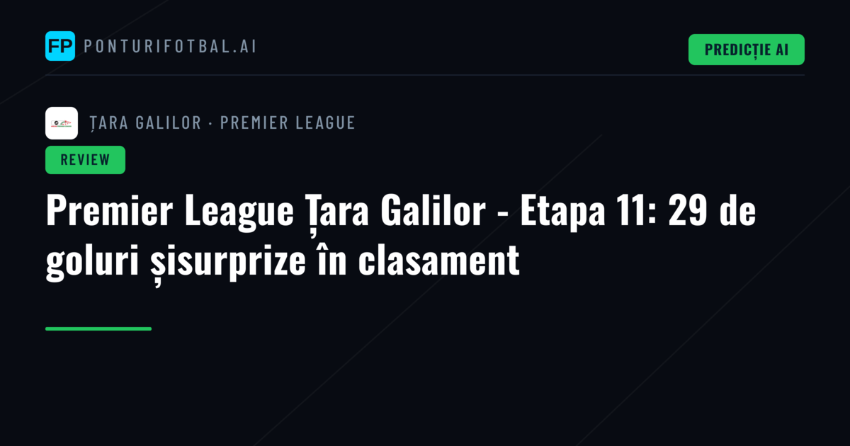 Premier League Țara Galilor - Etapa 11: 29 de goluri șisurprize în clasament