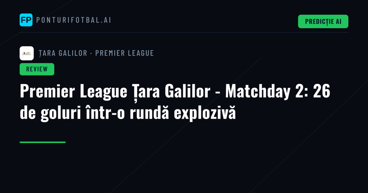Premier League Țara Galilor - Matchday 2: 26 de goluri într-o rundă explozivă