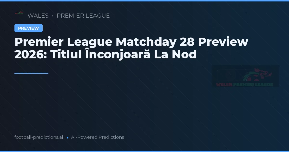 Premier League Matchday 28 Preview 2026: Titlul Înconjoară La Nod
