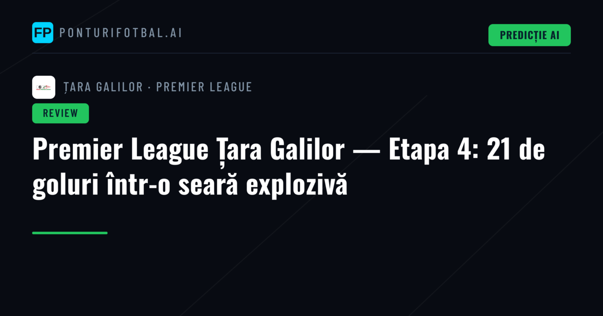 Premier League Țara Galilor — Etapa 4: 21 de goluri într-o seară explozivă